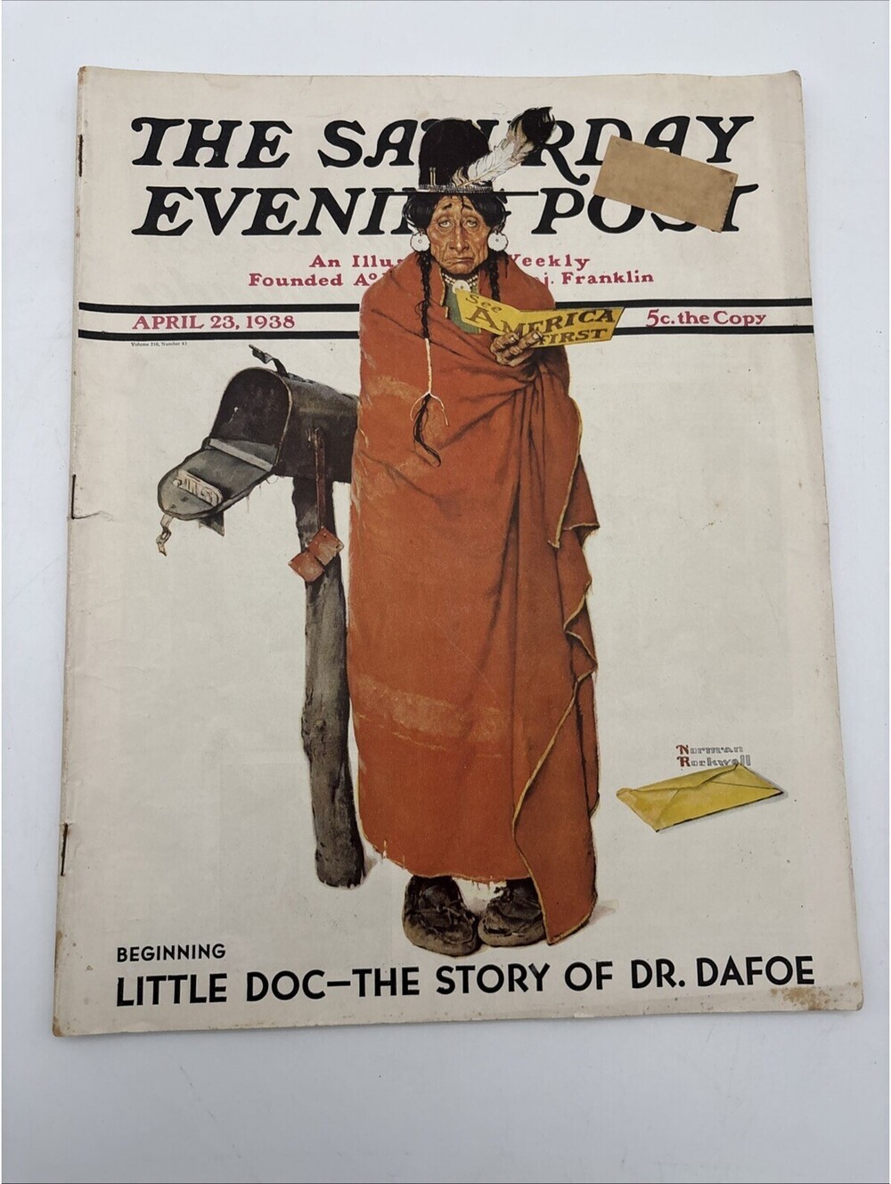 The Saturday Evening Post magazine April 23, 1938 Norman Rockwell, Good Cond!